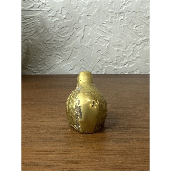 Vtg Brass Quail Partridge Figurine Paperweight Miniature Taiwan MCM - Picture 4 of 6